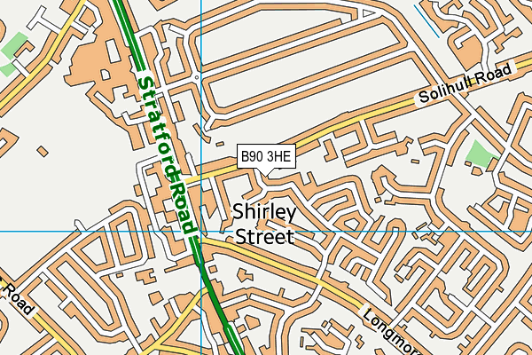 B90 3HE map - OS VectorMap District (Ordnance Survey)