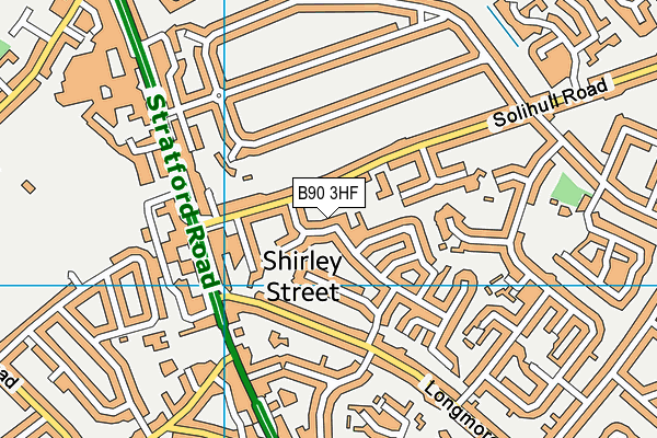 B90 3HF map - OS VectorMap District (Ordnance Survey)