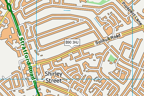 B90 3HJ map - OS VectorMap District (Ordnance Survey)