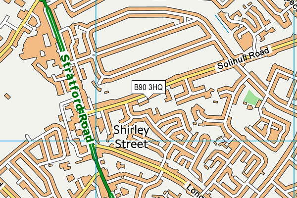 B90 3HQ map - OS VectorMap District (Ordnance Survey)