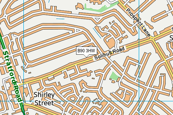B90 3HW map - OS VectorMap District (Ordnance Survey)