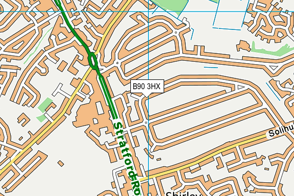 B90 3HX map - OS VectorMap District (Ordnance Survey)