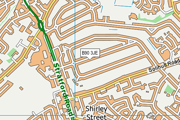 B90 3JE map - OS VectorMap District (Ordnance Survey)