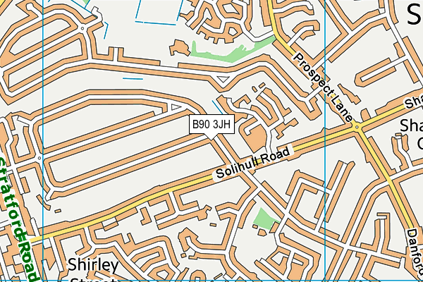 B90 3JH map - OS VectorMap District (Ordnance Survey)