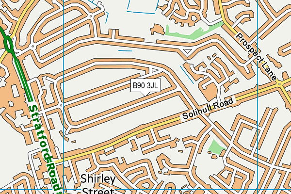 B90 3JL map - OS VectorMap District (Ordnance Survey)