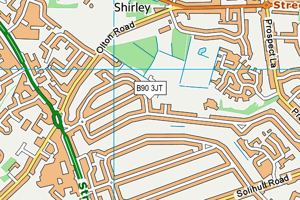 B90 3JT map - OS VectorMap District (Ordnance Survey)