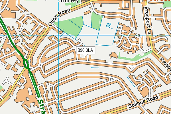 B90 3LA map - OS VectorMap District (Ordnance Survey)