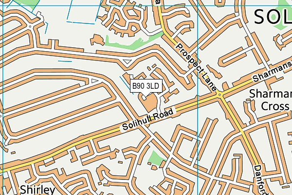 B90 3LD map - OS VectorMap District (Ordnance Survey)