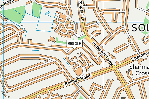 B90 3LE map - OS VectorMap District (Ordnance Survey)