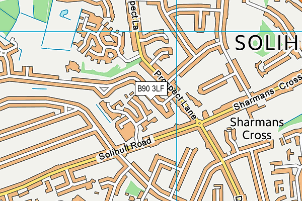 B90 3LF map - OS VectorMap District (Ordnance Survey)