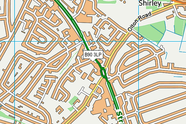 B90 3LP map - OS VectorMap District (Ordnance Survey)