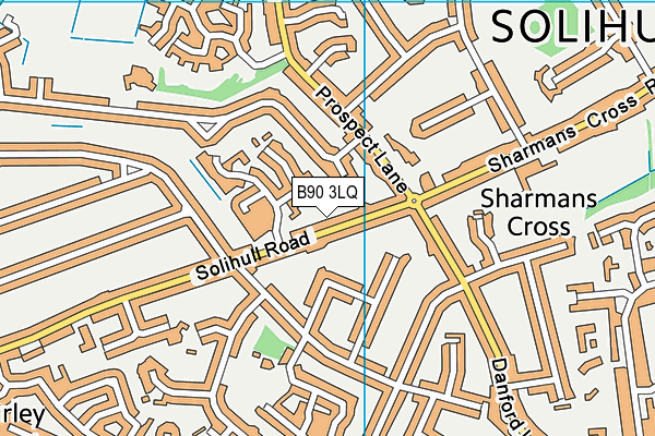 B90 3LQ map - OS VectorMap District (Ordnance Survey)