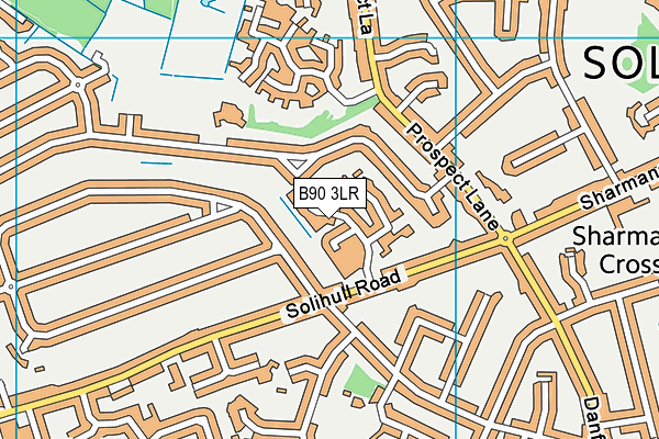 B90 3LR map - OS VectorMap District (Ordnance Survey)