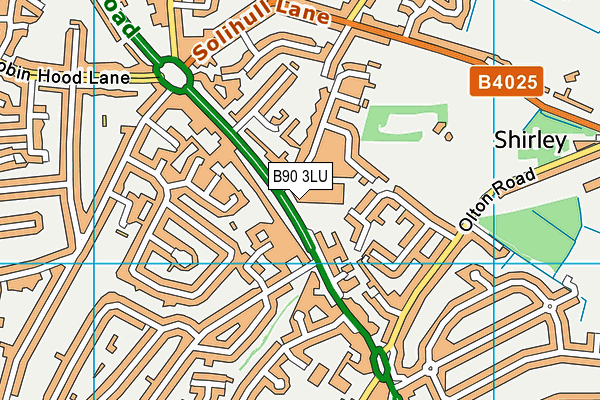 B90 3LU map - OS VectorMap District (Ordnance Survey)