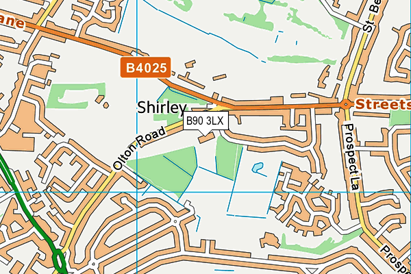 B90 3LX map - OS VectorMap District (Ordnance Survey)