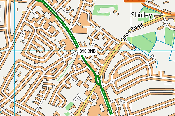 B90 3NB map - OS VectorMap District (Ordnance Survey)