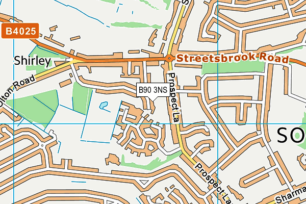 B90 3NS map - OS VectorMap District (Ordnance Survey)