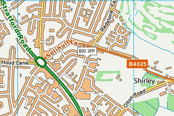 B90 3PP map - OS VectorMap District (Ordnance Survey)