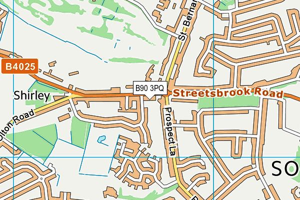 B90 3PQ map - OS VectorMap District (Ordnance Survey)