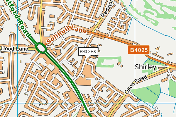 B90 3PX map - OS VectorMap District (Ordnance Survey)
