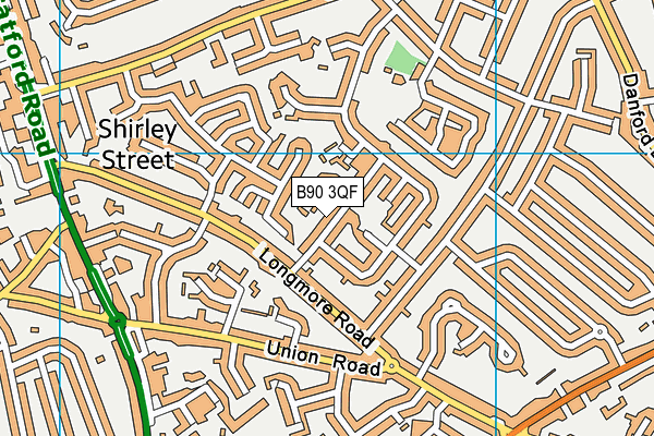 B90 3QF map - OS VectorMap District (Ordnance Survey)