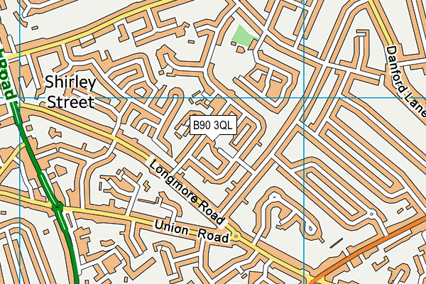 B90 3QL map - OS VectorMap District (Ordnance Survey)
