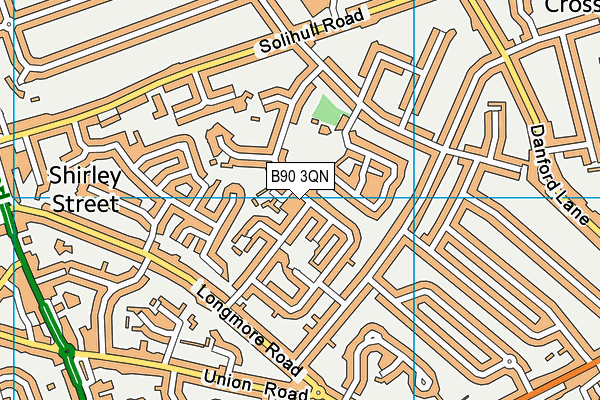 B90 3QN map - OS VectorMap District (Ordnance Survey)