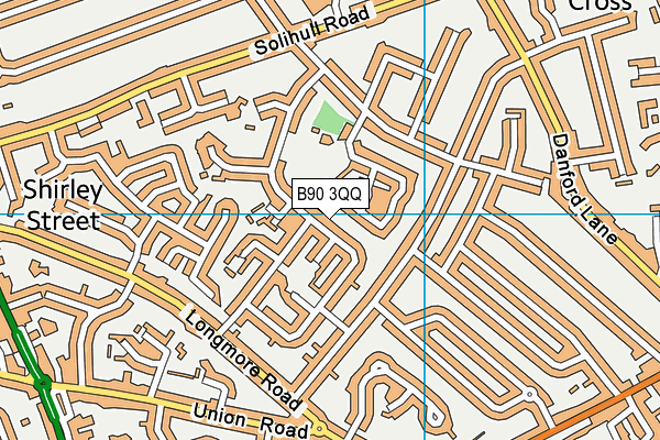 B90 3QQ map - OS VectorMap District (Ordnance Survey)