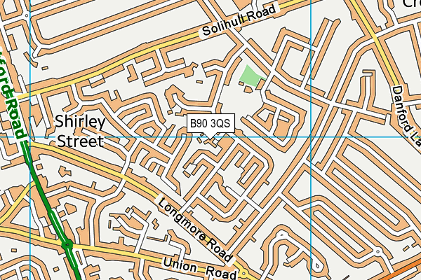 B90 3QS map - OS VectorMap District (Ordnance Survey)
