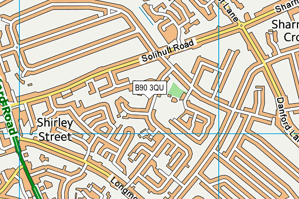B90 3QU map - OS VectorMap District (Ordnance Survey)