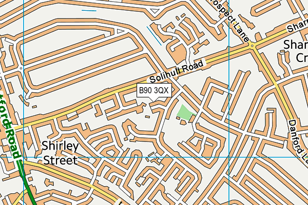B90 3QX map - OS VectorMap District (Ordnance Survey)
