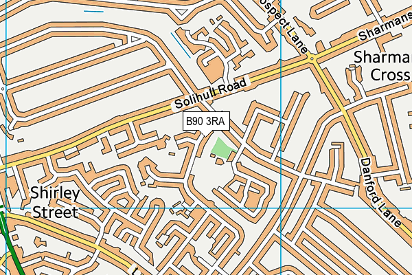 B90 3RA map - OS VectorMap District (Ordnance Survey)