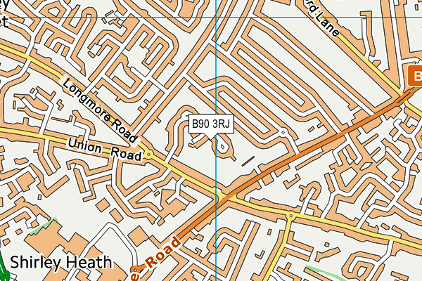 B90 3RJ map - OS VectorMap District (Ordnance Survey)