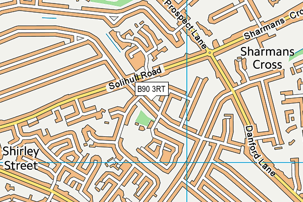 B90 3RT map - OS VectorMap District (Ordnance Survey)