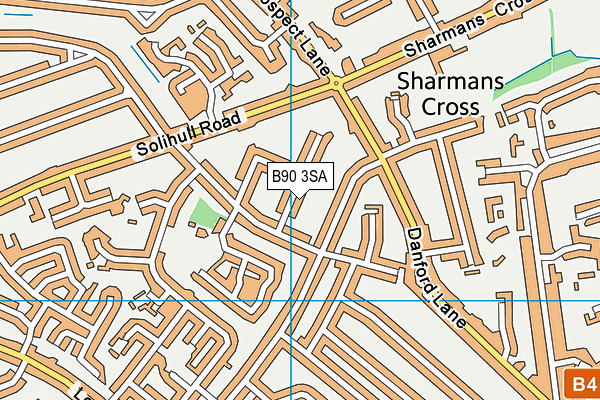 B90 3SA map - OS VectorMap District (Ordnance Survey)