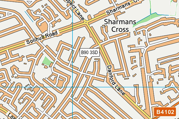 B90 3SD map - OS VectorMap District (Ordnance Survey)