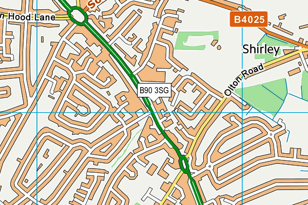 B90 3SG map - OS VectorMap District (Ordnance Survey)