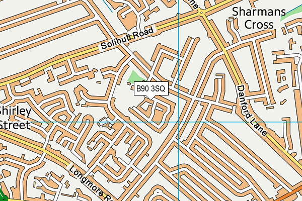 B90 3SQ map - OS VectorMap District (Ordnance Survey)