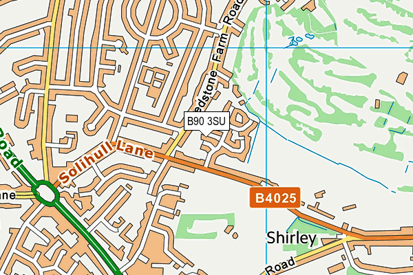 B90 3SU map - OS VectorMap District (Ordnance Survey)