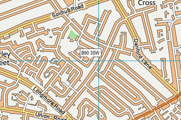 B90 3SW map - OS VectorMap District (Ordnance Survey)