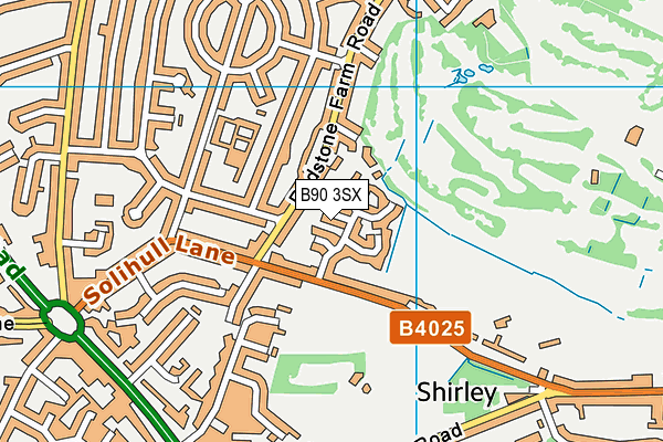 B90 3SX map - OS VectorMap District (Ordnance Survey)