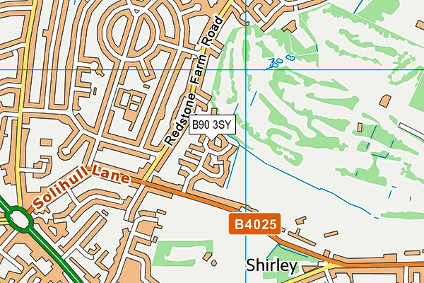 B90 3SY map - OS VectorMap District (Ordnance Survey)