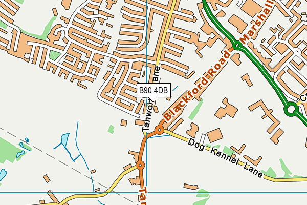 B90 4DB map - OS VectorMap District (Ordnance Survey)