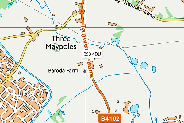 B90 4DU map - OS VectorMap District (Ordnance Survey)