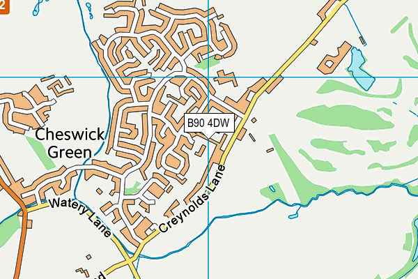 B90 4DW map - OS VectorMap District (Ordnance Survey)