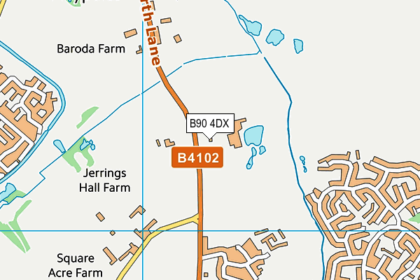 B90 4DX map - OS VectorMap District (Ordnance Survey)