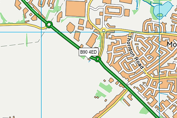 B90 4ED map - OS VectorMap District (Ordnance Survey)