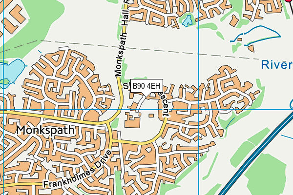 Monkspath Junior and Infant School map (B90 4EH) - OS VectorMap District (Ordnance Survey)