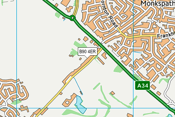 B90 4ER map - OS VectorMap District (Ordnance Survey)
