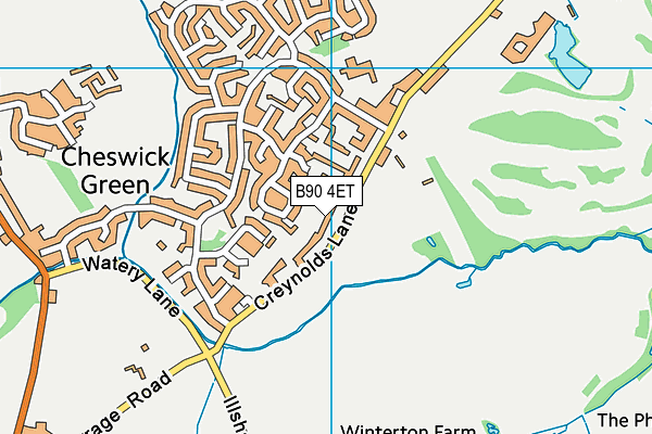 B90 4ET map - OS VectorMap District (Ordnance Survey)